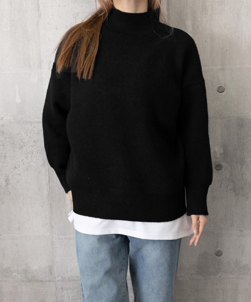 Miniministore(ミニミニストア)の「ハイネックニットセーター レディース秋冬(ニット/セーター・レディース・ブラック/グレー/グリーン・フリー)」の4枚目の写真