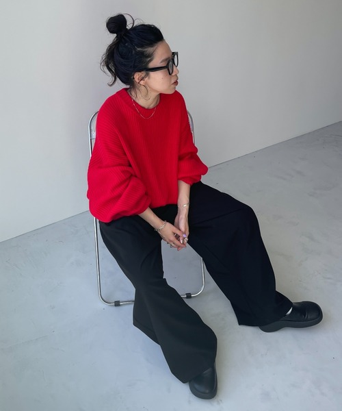 perfect silhouette super over knit / パーフェクトシルエットスーパーオーバーニット（ニット/セーター）｜wee9s（ウィークス）