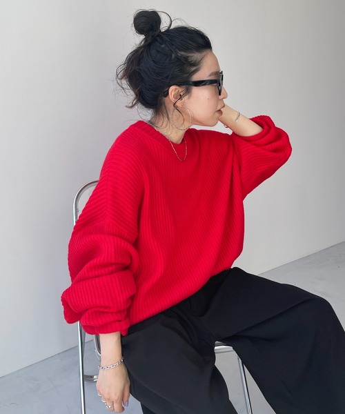 perfect silhouette super over knit / パーフェクトシルエットスーパーオーバーニット（ニット/セーター）｜wee9s（ウィークス）