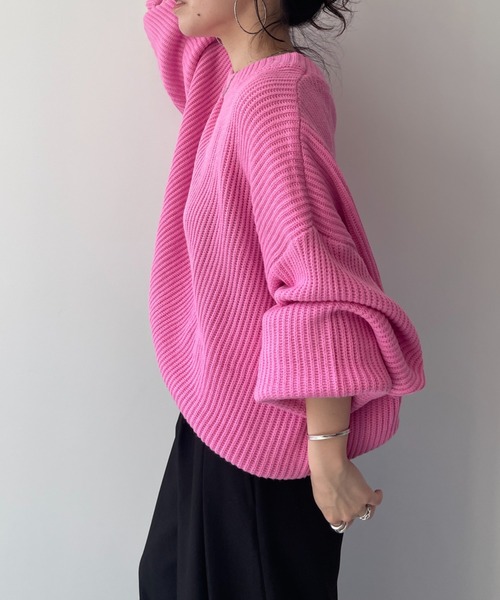 perfect silhouette super over knit / パーフェクトシルエットスーパーオーバーニット（ニット/セーター）｜wee9s（ウィークス）