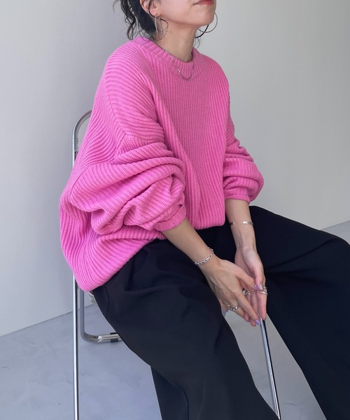 perfect silhouette super over knit / パーフェクトシルエットスーパーオーバーニット（ニット/セーター）｜wee9s（ウィークス）