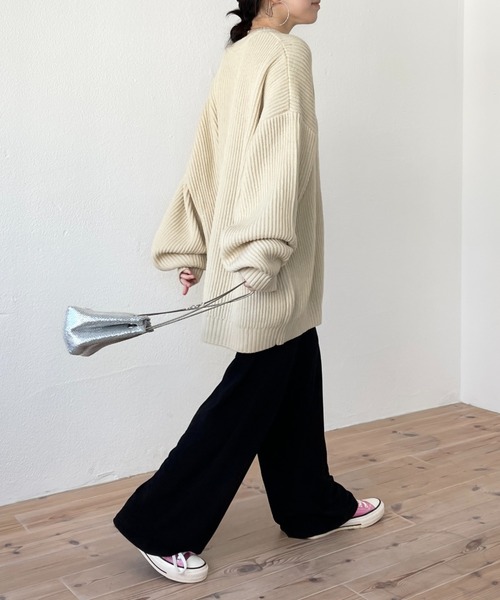 perfect silhouette super over knit / パーフェクトシルエットスーパーオーバーニット（ニット/セーター）｜wee9s（ウィークス）