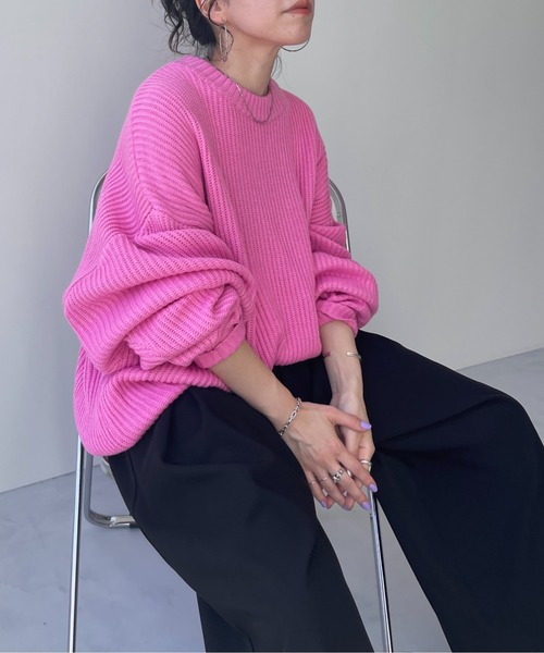 perfect silhouette super over knit / パーフェクトシルエットスーパーオーバーニット（ニット/セーター）｜wee9s（ウィークス）