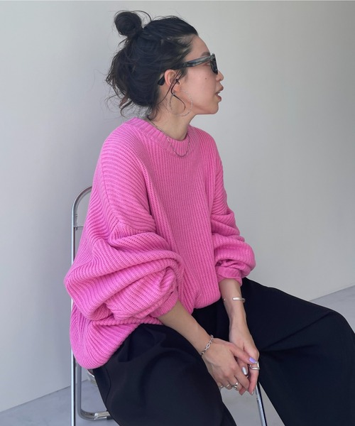 perfect silhouette super over knit / パーフェクトシルエットスーパーオーバーニット（ニット/セーター）｜wee9s（ウィークス）