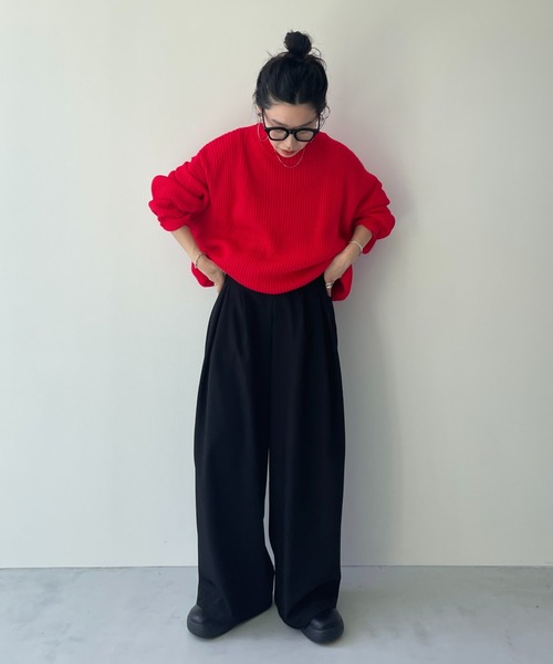perfect silhouette super over knit / パーフェクトシルエットスーパーオーバーニット（ニット/セーター）｜wee9s（ウィークス）