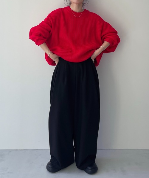 perfect silhouette super over knit / パーフェクトシルエットスーパーオーバーニット（ニット/セーター）｜wee9s（ウィークス）