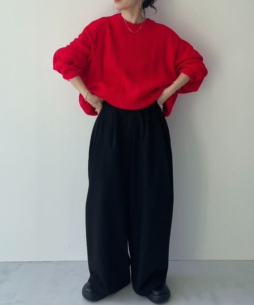 perfect silhouette super over knit / パーフェクトシルエットスーパーオーバーニット（ニット/セーター）｜wee9s（ウィークス）