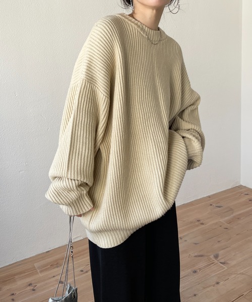 perfect silhouette super over knit / パーフェクトシルエットスーパーオーバーニット（ニット/セーター）｜wee9s（ウィークス）