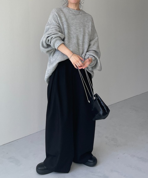 perfect silhouette super over knit / パーフェクトシルエットスーパーオーバーニット（ニット/セーター）｜wee9s（ウィークス）