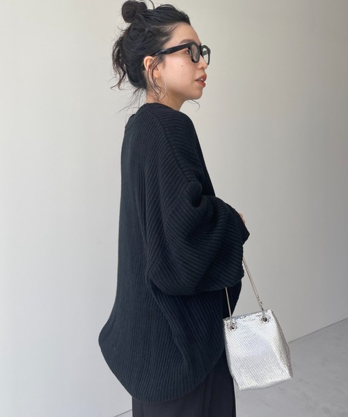 perfect silhouette super over knit / パーフェクトシルエットスーパーオーバーニット（ニット/セーター）｜wee9s（ウィークス）
