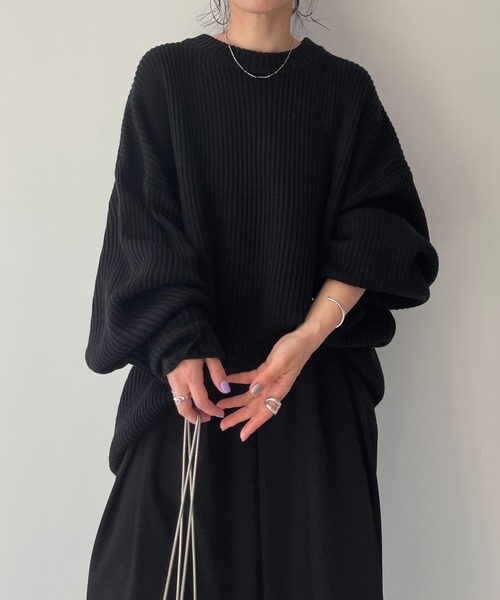 perfect silhouette super over knit / パーフェクトシルエットスーパーオーバーニット（ニット/セーター）｜wee9s（ウィークス）