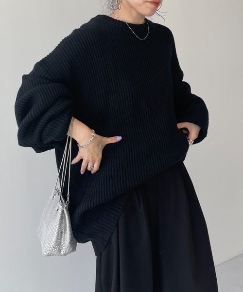 perfect silhouette super over knit / パーフェクトシルエットスーパーオーバーニット（ニット/セーター）｜wee9s（ウィークス）