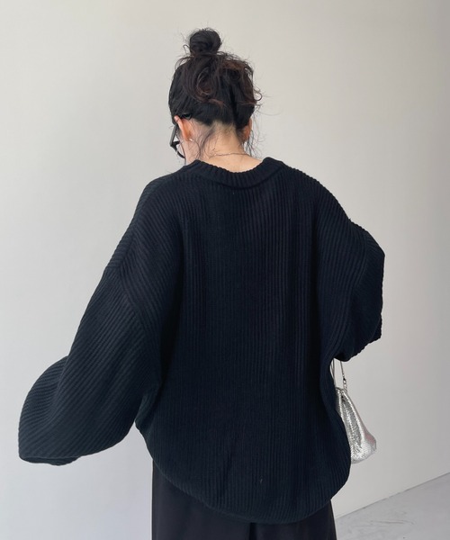 perfect silhouette super over knit / パーフェクトシルエットスーパーオーバーニット（ニット/セーター）｜wee9s（ウィークス）