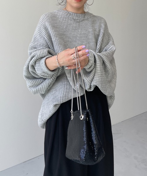 perfect silhouette super over knit / パーフェクトシルエットスーパーオーバーニット（ニット/セーター）｜wee9s（ウィークス）