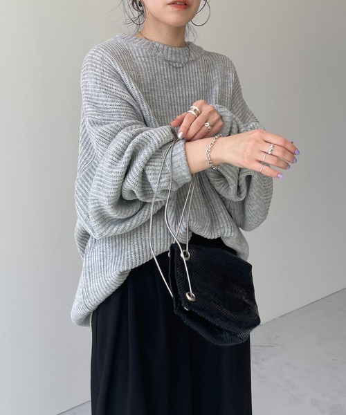 perfect silhouette super over knit / パーフェクトシルエットスーパーオーバーニット（ニット/セーター）｜wee9s（ウィークス）