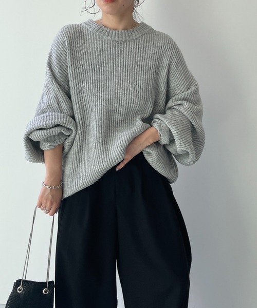 perfect silhouette super over knit / パーフェクトシルエットスーパーオーバーニット（ニット/セーター）｜wee9s（ウィークス）