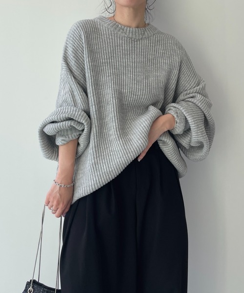 perfect silhouette super over knit / パーフェクトシルエットスーパーオーバーニット（ニット/セーター）｜wee9s（ウィークス）