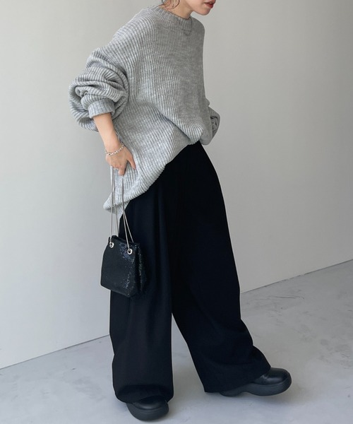 perfect silhouette super over knit / パーフェクトシルエットスーパーオーバーニット（ニット/セーター）｜wee9s（ウィークス）
