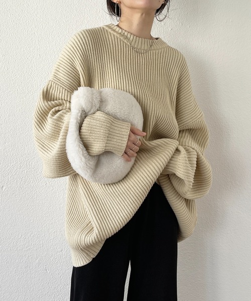perfect silhouette super over knit / パーフェクトシルエットスーパーオーバーニット（ニット/セーター）｜wee9s（ウィークス）