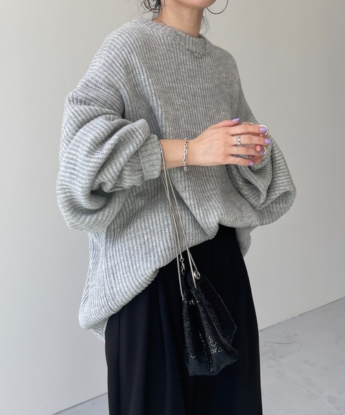 perfect silhouette super over knit / パーフェクトシルエットスーパーオーバーニット（ニット/セーター）｜wee9s（ウィークス）