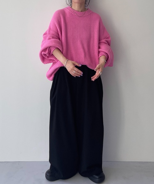 perfect silhouette super over knit / パーフェクトシルエットスーパーオーバーニット（ニット/セーター）｜wee9s（ウィークス）