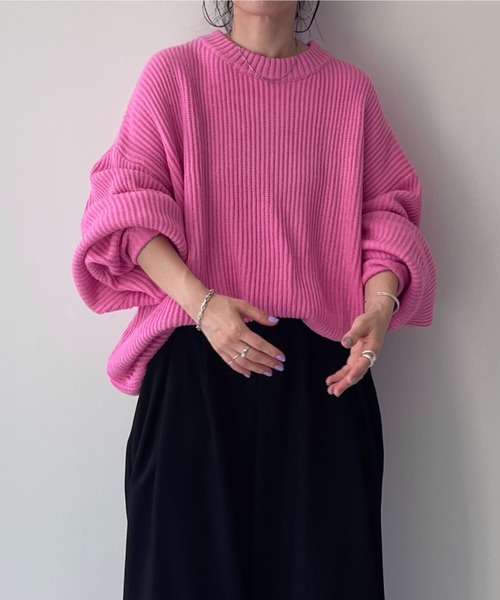 perfect silhouette super over knit / パーフェクトシルエットスーパーオーバーニット（ニット/セーター）｜wee9s（ウィークス）