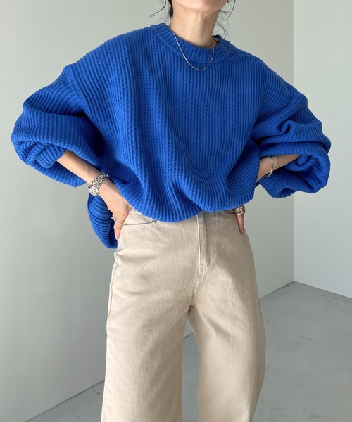 perfect silhouette super over knit / パーフェクトシルエットスーパーオーバーニット（ニット/セーター）｜wee9s（ウィークス）