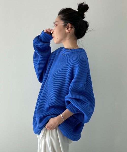 perfect silhouette super over knit / パーフェクトシルエットスーパーオーバーニット（ニット/セーター）｜wee9s（ウィークス）