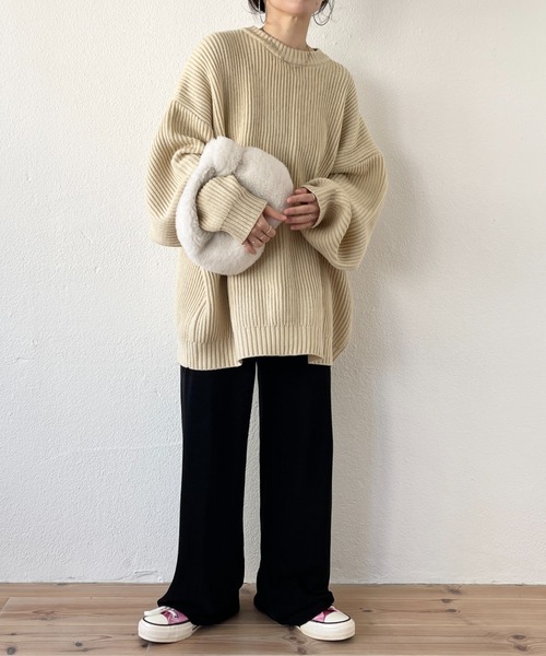 wee9s パーフェクトシルエットスーパーオーバースウェット ボーダー perfect silhouette super over sweat / border | wee9s