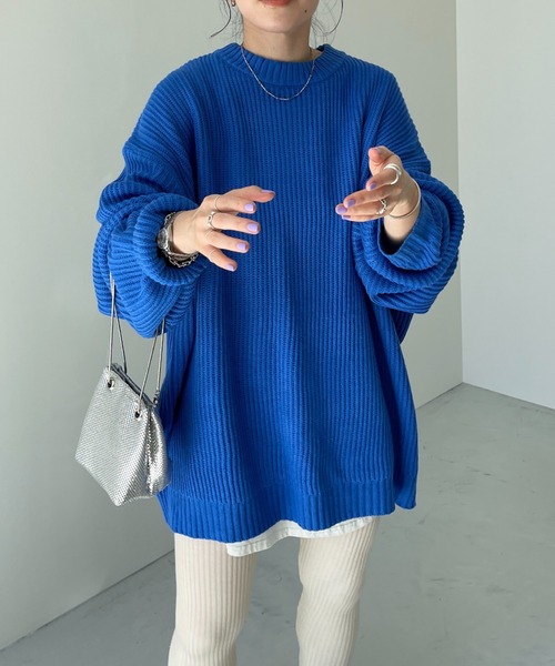 perfect silhouette super over knit / パーフェクトシルエットスーパーオーバーニット（ニット/セーター）｜wee9s（ウィークス）