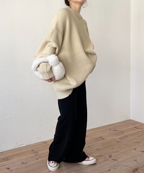 perfect silhouette super over knit / パーフェクトシルエットスーパーオーバーニット（ニット/セーター）｜wee9s（ウィークス）