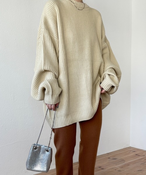perfect silhouette super over knit / パーフェクトシルエットスーパーオーバーニット（ニット/セーター）｜wee9s（ウィークス）