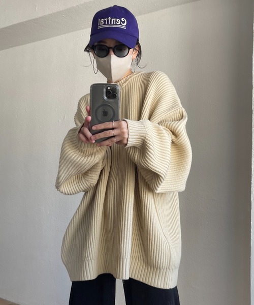 perfect silhouette super over knit / パーフェクトシルエットスーパーオーバーニット（ニット/セーター）｜wee9s（ウィークス）