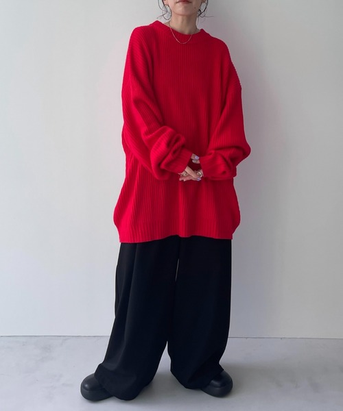 perfect silhouette super over knit / パーフェクトシルエットスーパーオーバーニット（ニット/セーター）｜wee9s（ウィークス）