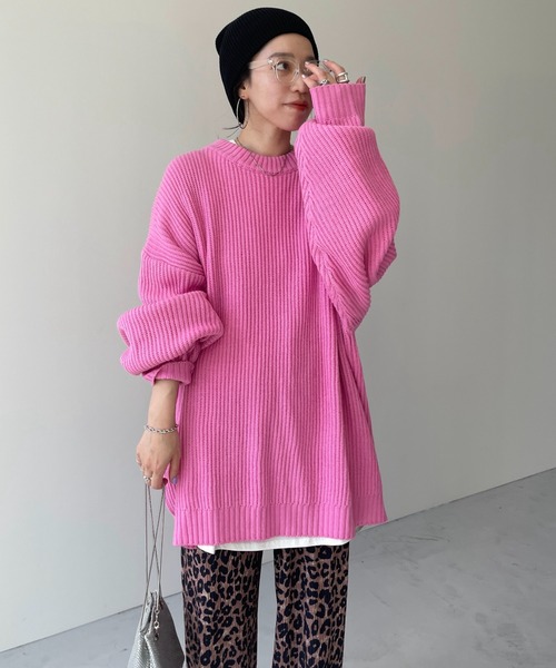 perfect silhouette super over knit / パーフェクトシルエットスーパーオーバーニット（ニット/セーター）｜wee9s（ウィークス）