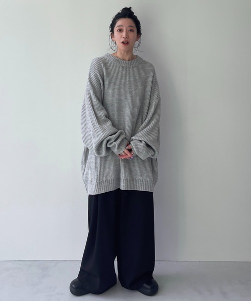 wee9s パーフェクトシルエットスーパーオーバースウェット ボーダー perfect silhouette super over sweat / border | wee9s