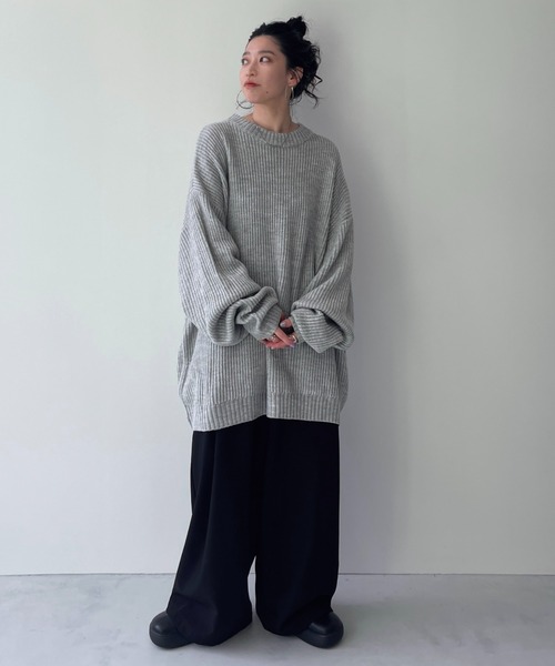 perfect silhouette super over knit / パーフェクトシルエットスーパーオーバーニット（ニット/セーター）｜wee9s（ウィークス）