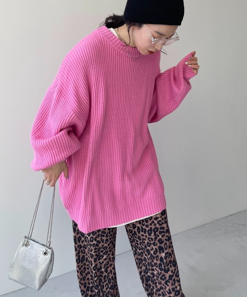 perfect silhouette super over knit / パーフェクトシルエットスーパーオーバーニット（ニット/セーター）｜wee9s（ウィークス）