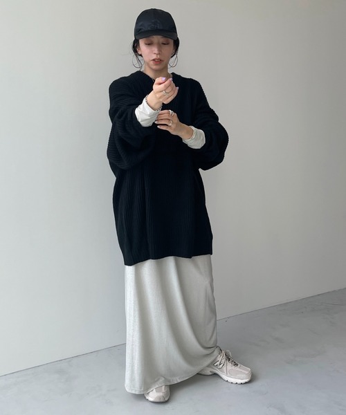 perfect silhouette super over knit / パーフェクトシルエットスーパーオーバーニット（ニット/セーター）｜wee9s（ウィークス）