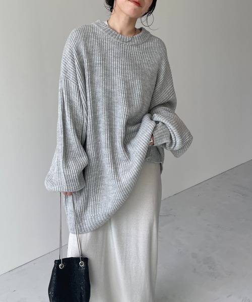 perfect silhouette super over knit / パーフェクトシルエットスーパーオーバーニット（ニット/セーター）｜wee9s（ウィークス）