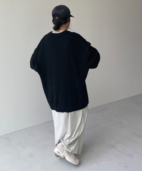 ニット セーター perfect silhouette super over knit / パーフェクトシルエットスーパーオーバーニット レディース wee9s ニット セーター perfect silhouette super over knit
