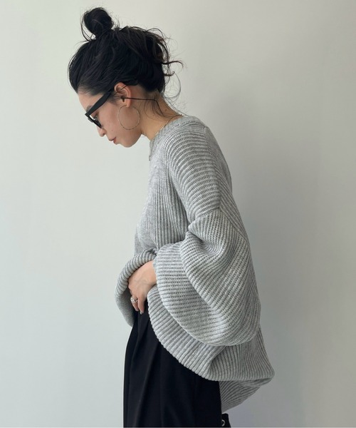 perfect silhouette super over knit / パーフェクトシルエットスーパーオーバーニット（ニット/セーター）｜wee9s（ウィークス）