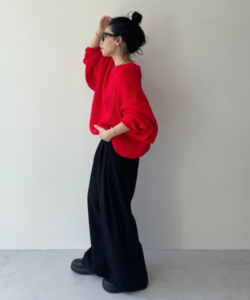perfect silhouette super over knit / パーフェクトシルエットスーパーオーバーニット（ニット/セーター）｜wee9s（ウィークス）