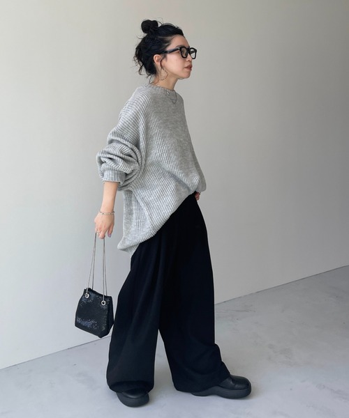 perfect silhouette super over knit / パーフェクトシルエットスーパーオーバーニット（ニット/セーター）｜wee9s（ウィークス）