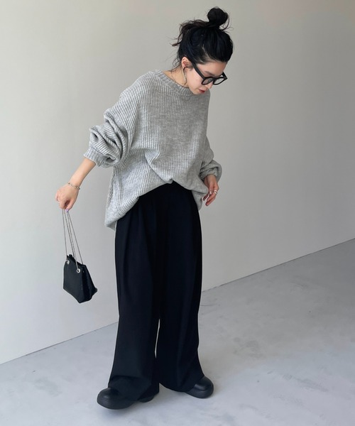 perfect silhouette super over knit / パーフェクトシルエットスーパーオーバーニット（ニット/セーター）｜wee9s（ウィークス）