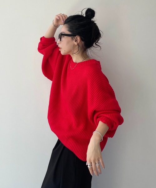 perfect silhouette super over knit / パーフェクトシルエットスーパーオーバーニット（ニット/セーター）｜wee9s（ウィークス）