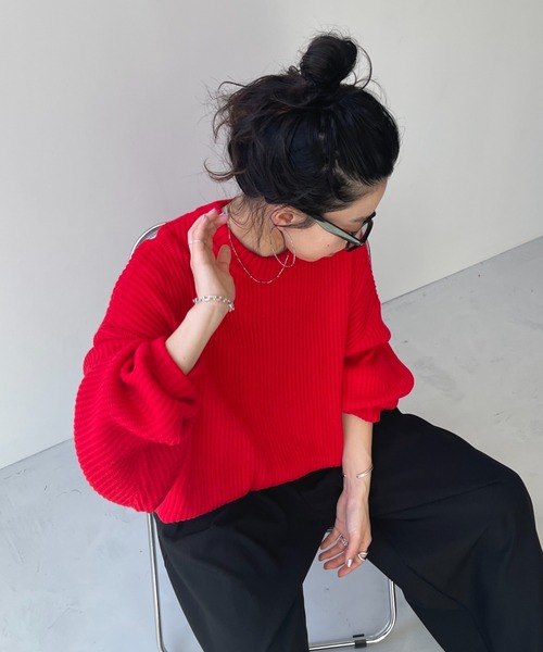 perfect silhouette super over knit / パーフェクトシルエットスーパーオーバーニット（ニット/セーター）｜wee9s（ウィークス）