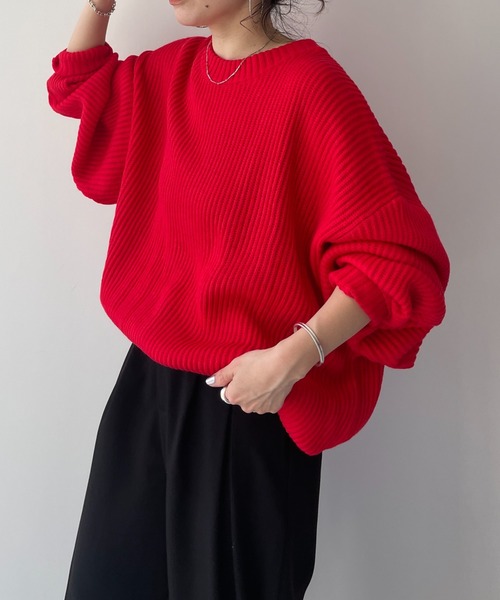 perfect silhouette super over knit / パーフェクトシルエットスーパーオーバーニット（ニット/セーター）｜wee9s（ウィークス）