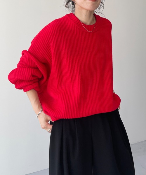 perfect silhouette super over knit / パーフェクトシルエットスーパーオーバーニット（ニット/セーター）｜wee9s（ウィークス）