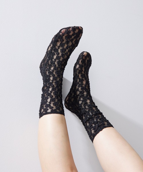 GALLARDAGALANTE（ガリャルダガランテ）の「【La nature linge】レースソックス（ソックス/靴下・レディース・ホワイト/ブラック・FREE）」の4枚目の写真